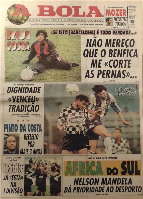 1994 - Final de Época com FCPorto-Boavista também, Rui Costa e ainda Tirsense na capa! - Ver mais