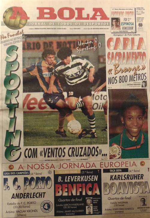 Março 1994 - União também travou Sporting com em 2015 - Ver mais