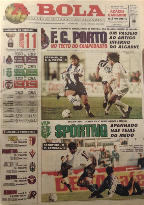 Nov 1994 - FC Porto aproveita escorregadelas dos rivais