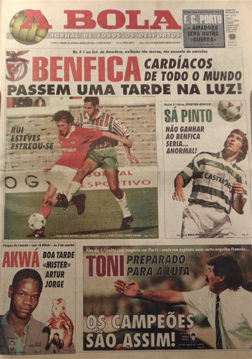 Nov 1994 - Rui Esteves e Akwá ...passaram mesmo pelo Benfica??