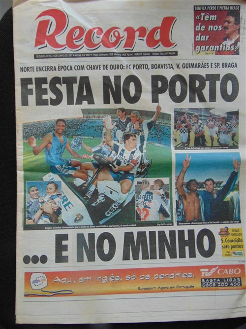 Maio 1997: Cidade do Porto em festa, com Campeonato e Taça Portugal